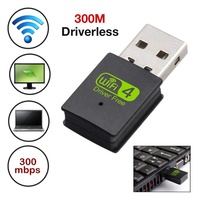 Computer Hardware Software Free Driver 2.4G Wireless USB Wifi Adapter Network Card Wifi Adapter 300mbps for Laptop Desktop PC