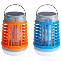 Lampe solaire anti-moustiques Lampe solaire anti-mouches inoffensive Zapper Eco-Friendly Mute Safe avec crochet étanche pour l'été et l'extérieur