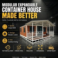 Maison modulaire en conteneur prête à l'emploi, maison préfabriquée extensible, maison mobile, structure en acier, cabane pour usage résidentiel et commercial