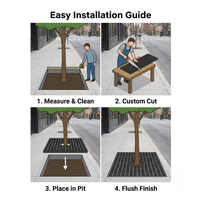 Plaque de protection de racines d'arbres à charge lourde en treillis composite moulé GRP (fibre de verre) pour extérieur, jardin, parc, aménagement paysager, découpe sur mesure