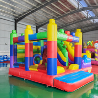 Château gonflable de qualité commerciale avec toboggan et parcours d'obstacles, aire de jeux gonflable pour enfants, idéal pour la location lors de fêtes
