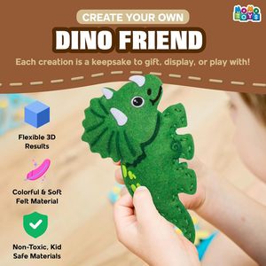 Attività per bambini il mio primo principiante artigianato viaggio fai da te giocattoli del bosco dinosauro Kit di cucito in feltro personalizzato per i bambini - Product Image 3