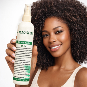 Acondicionador Capilar 14 en 1 para Cabello Rizado Negro - Tratamiento Reparador Desenredante Hidratante Orgánico Premium con Aceite de Coco y Aminoácidos Sin Enjuague - Product Image 1