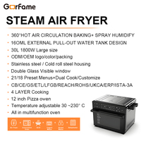 Four à vapeur et friteuse à air chaud 30L 1800W, 18-en-1, avec minuterie numérique, revêtement antiadhésif PTFE, boîtier métallique, grille-pain électrique pour cuisine domestique