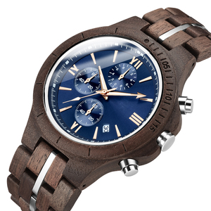 <span class=keywords><strong>Orologi</strong></span> da Uomo di Qualità con Design Originale a Prezzo di Fabbrica, Bracciale in Legno, Cronografo, Stile Antico, Movimento al Quarzo, Vetro Shanghai, per Affari - Product Image 2
