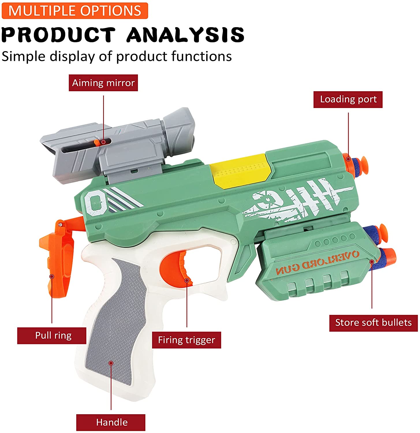 Small Short Blaster Toy Guns, Soft Foam Darts Bullets with Telescope, Magazine and Darts for Children