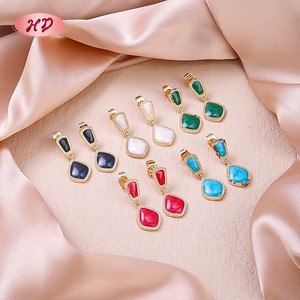 Elegant Gold Plated Stud Earrings Teardrop Zircon Green Gem Women's Party Romantic Custom <strong>Cheap</strong> <strong>Jewelry</strong> Manufacture <strong>Supplies</strong> - Product Image 5