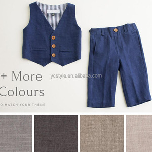 Baby <strong>Suit</strong> <strong>Boys</strong> High Quality Formal Children's Clothing with Wooden Button <strong>Boys</strong> Outfits (Vest+Pants) - Product Image 4