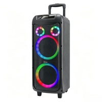 Enceinte portable sur chariot 60W du fabricant Speaker Manufacturer, double haut-parleur 8'', affichage numérique, karaoké audio, double microphones sans fil, fonction TWS