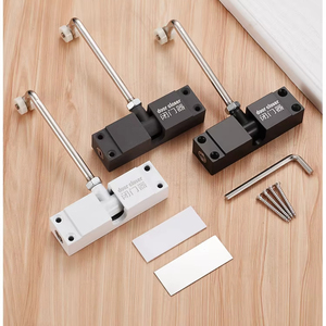 Tope de puerta corredera de aleación de aluminio, dispositivo de cierre automático ajustable simple, tope de puerta oculto, tope de puerta de doble resorte - Product Image 1