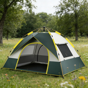 Tente familiale hexagonale automatique pour 4-6 personnes, quatre saisons, double couche, une chambre, protection solaire UPF50+, <span class=keywords><strong>camping</strong></span> en plein air - Product Image 2