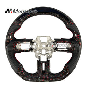 Volante LED de fibra de carbono forjado rojo personalizado para Ford Mustang S550 GT Shelby 350 500 Coupe 2015-2023 - Product Image 1