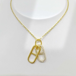 Collier simple en argent sterling 925 avec perle, plaqué or, pendentif géométrique en forme de cœur, pour femme, à porter au quotidien. - Product Image 1