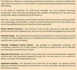 Centre d'usinage vertical haute précision VM 800 pour fraisage, perçage, taraudage CNC avancés et usinage industriel lourd du métal - Product Image 4