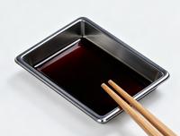 Assiettes à sushi et plats à condiments rectangulaires en PET recyclables, jetables et personnalisables, de qualité alimentaire, avec logo/design graphique personnalisé