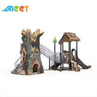 MT-FSW002 	 Structure de jeu extérieure pour enfants de style maison dans les arbres avec toboggan