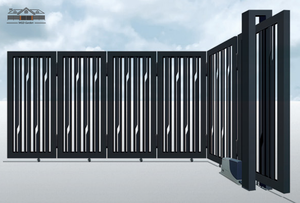 Tùy chỉnh phong cách hiện đại thông minh nhôm trượt hàng rào cổng tự động ngoài trời turing cổng - Product Image 5