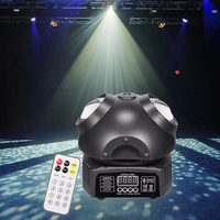 Mini projecteur de scène DJ disco RVBW à LED, projecteur de lumière stroboscopique à tête mobile, laser rotatif + faisceau DMX512 IP33 activé par le son, 2000 lumens