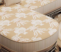Canapé d'angle en cuir haut de gamme européen, combinaison tissu et cuir, pour salon, avec structure en bois massif sculpté