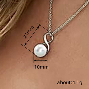 Collar con Colgante de Amor Infinito para Mujer, Estilo Perla, Joyería Minimalista de Moda, Regalo para Uso Diario - Product Image 4