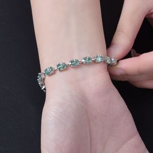 All <b>Fashions</b> Fine Jewelry Women <b>Tennis</b> <b>Bracelet</b> Inspired by Oval Stone Moissanite Wholesale Charm Designers for Party Occasions - Product Image 2