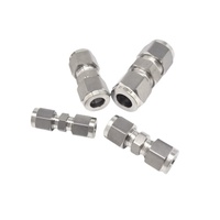 Raccords de compression en acier inoxydable pour instruments, raccords hexagonaux à double embout, connecteur à serrage, type à coupe, écrou à anneau, raccord de tuyauterie