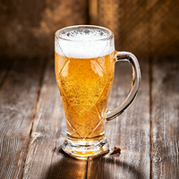 Gobelet à jus carré de grande capacité 380 ml - Verre à bière transparent épaissi avec poignée pour bar et usage domestique