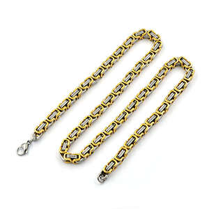 Punk Acero inoxidable 4mm/5mm/6mm/7mm/8mm/10mm enlace Rey Emperador cadena <span class=keywords><strong>de</strong></span> eslabones bizantinos collares cadena bizantina acero inoxidable - Product Image 4