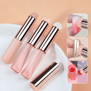 <b>Custom</b> Logo Silicone Nail Art Brush Clear Handle for Lip Gloss Eyeshadow Stamping - Product Image 2