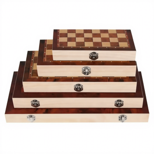 Cheap 29*29cm <strong>Wooden</strong> <strong>Chess</strong> <strong>Set</strong> with Folding <strong>Chess</strong> Board 11" Backgammon Checkers Indoor Foldable <strong>Chess</strong> Box - Product Image 1