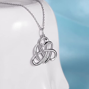 Collana con ciondolo a cuore con nodo cinese per donna, catena a clavicola con ciondolo triangolare, gioielli alla moda - Product Image 4