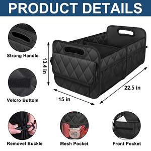 Multipurpose Foldable <b>Car</b> Storage With 6 Pockets Waterproof Polyester Trunk <b>Organizer</b> for <b>Car</b>/SUV - Product Image 2