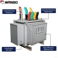 Transformateur de puissance triphasé immergé dans l'huile Wanbo-164 100kVA-3150kVA avec bornes isolées en aluminium et plastique S13-M pour distribution