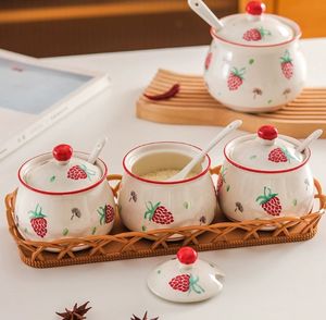 Diseño personalizado de diferentes tamaños de cerámica <span class=keywords><strong>azucarero</strong></span> aceite pimienta <span class=keywords><strong>salero</strong></span> con cuchara - Product Image 4