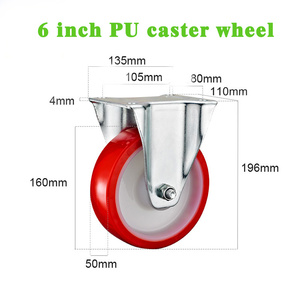 Factory Price 4/5/6/8inch 250/350/450/550kg Nylon PA Heavy Duty Stainless Steel <strong>Casters</strong> Swivel <strong>Caster</strong> Castor Trolley Wheel - Product Image 2