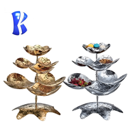 Présentoirs à gâteaux de luxe en acier inoxydable doré pour buffet, décoration de table de mariage, rehausseur de buffet, utilisation en hôtel et restaurant, vaisselle