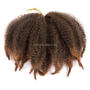 Vendre des extensions de cheveux synthétiques en vrac Marley Kinky Curly de 8 pouces, tresses afro au crochet, installation facile, longue durée, pour tresses africaines - Product Image 5