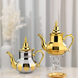 Teiera in Metallo per Ristoranti <span class=keywords><strong>Arabi</strong></span> e Campeggio, Capacità 700ml, Design Retrò di Lusso, Stile Marocchino Classico Rinforzato - Product Image 3