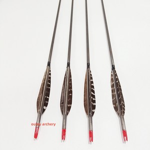 Frecce in fibra di carbonio Manchu taglio piume arco cavallo <span class=keywords><strong>e</strong></span> freccia tiro con l'arco puro carbonio frecce caccia composto di tiro - Product Image 2