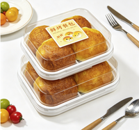 4 boîtes à gâteau carrées transparentes écologiques jetables avec couvercle transparent, contenants en PET de qualité alimentaire pour pizza, cheesecake, sandwich