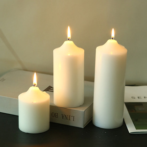 Velas de <span class=keywords><strong>Pilar</strong></span> Redondas Blancas al por Mayor, Velas Decorativas Gruesas de Gran Tamaño para el Hogar, Velas de Cera de Estilo Nórdico - Product Image 5