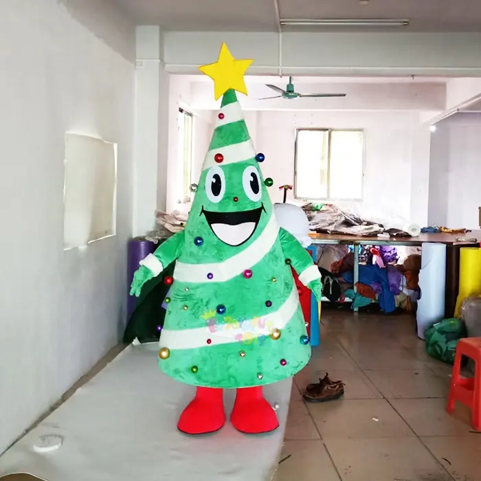 Disfraz personalizado de árbol de Navidad para adultos y niños, disfraz de Mascota para espectáculo