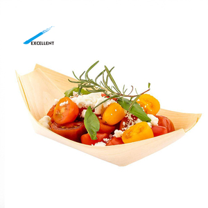 Bateau à <span class=keywords><strong>sushi</strong></span> à feuilles en bois jetables Récipient de nourriture naturelle Plateau de service à <span class=keywords><strong>sushi</strong></span> - Product Image 3