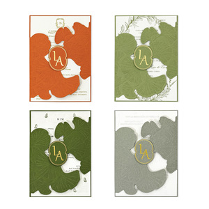Invitations de mariage en <span class=keywords><strong>feuille</strong></span> découpée au laser vert olive et or, avec enveloppes, pochettes, couvertures, Sweet 16, 5x7, invitation - Product Image 6