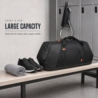 Sac de raquette de badminton de grande capacité avec bandoulière et fermeture éclair, pochette de transport portable pour kit de raquette, pour l'entraînement, les tournois et la salle de sport