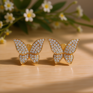 Orecchini a Farfalla Lafont Placcati in Oro 18K con Cristalli e Strass, Gioielli da Festa per Donna - Product Image 2