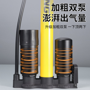 Pompe à vélo Niu Xiang 160Psi, pompe à air manuelle haute pression avec manomètre, buse universelle pour vélo et véhicule électrique - Product Image 2