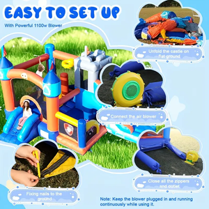 منزل ترتد تجاري ، ملعب ترتد قابل للنفخ PVC للكبار ، منزلق مزدوج ، تجمع الكرة - Product Image 6