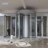 Pasokan Langsung Pabrik Pintu Putar 3 Sayap Aluminium Alloy Manual Kaca Ganda Tempered Glass Modern untuk Mal Rumah Sakit