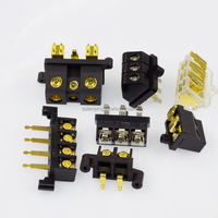 Connecteur de bornes à vis pour amplificateur de voiture QS ZJ-S440, prise d'alimentation biseautée 4P, en alliage de zinc transparent plaqué or/nickel 60V